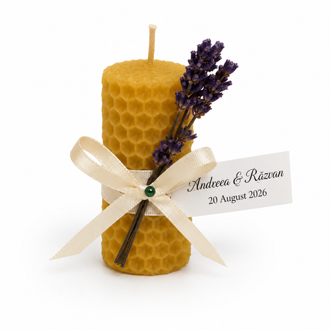 Marturii nunta lumanare ceara cu lavanda - mod. 62