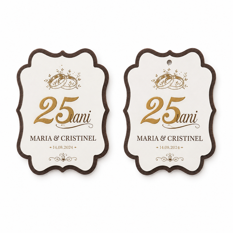 Set etichete lumanari - mod. cununie 25 ani