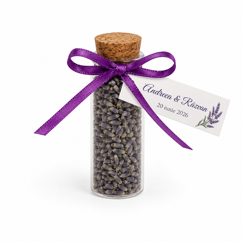 Marturii nunta sticluta floare de lavanda - mod. 50