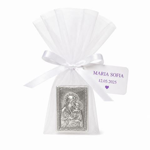 Marturii botez mini iconite Maica si pruncul - mod. 40