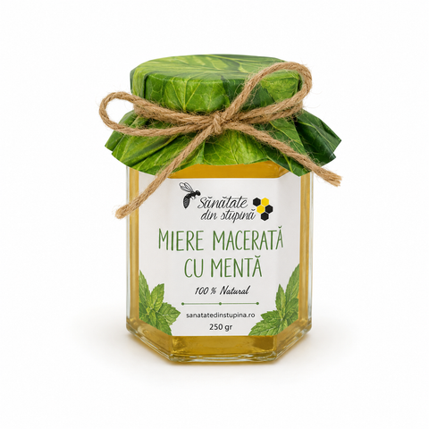 Miere macerata cu menta 250 gr