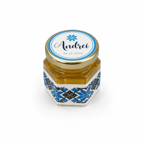 Marturii botez borcanel miere 45 ml - mod. 34