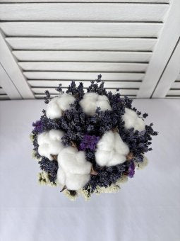 Buchet mireasa - mod. Bumbac si lavanda
