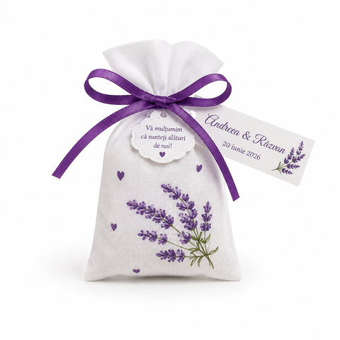 Marturii nunta saculeti floare de lavanda - mod. 49