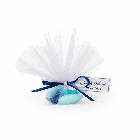 Marturii botez migdale glazurate mix bleu - mod. 8