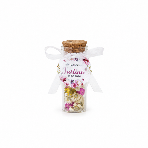Marturii botez fiole flori odorizant natural  - mod. 58