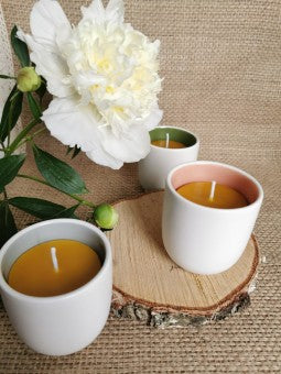 Lumanare ceara vas ceramic - gri