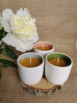 Lumanare ceara vas ceramic - verde
