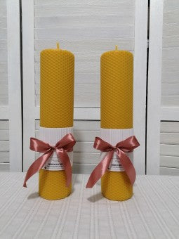 Lumanare din ceara cununie botez fagure 30/7 cm