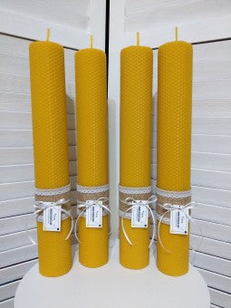 Lumanare din ceara cununie/botez fagure 41/6 cm
