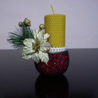 Lumanare ceara de albine tip fagure 10/6 cm