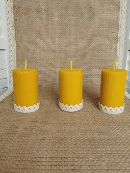 Lumanare ceara de albine tip fagure 10/6 cm