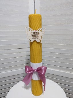 Eticheta lumanare - model fluture lemn