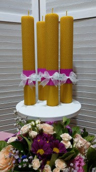 Lumanare din ceara cununie/botez fagure 41/6 cm