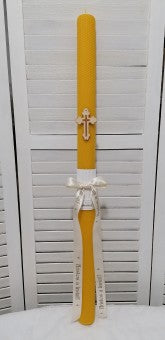 Lumanare fagure Inviere 80/4,5 cm - panglica si cruce