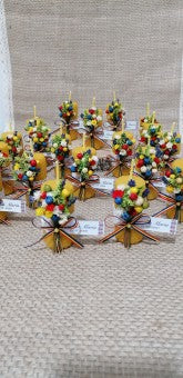 Marturii botez lumanare ceara cu flori - mod. 9