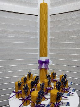 Marturii botez lumanare ceara cu lavanda - mod. 7