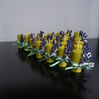 Marturii nunta lumanare ceara cu lavanda - mod. 62