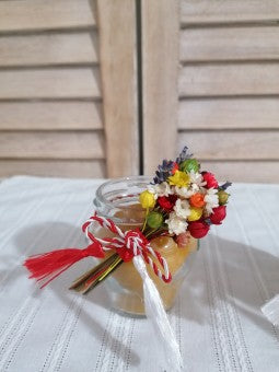 Martisor lumanare din ceara cu buchet