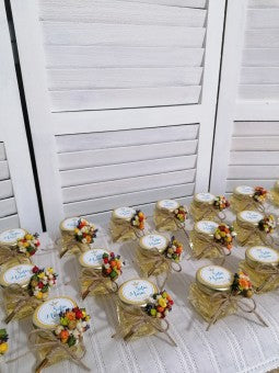 Marturii botez borcanel miere 40 ml cu flori-mod. 14