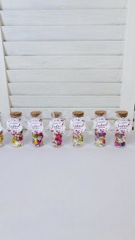 Marturii botez fiole flori odorizant natural  - mod. 58