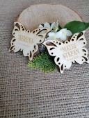 Eticheta lumanare - model fluture lemn